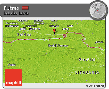 Physical Panoramic Map of Putras