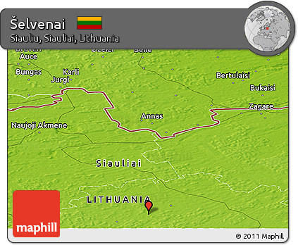 Physical Panoramic Map of Šelvenai