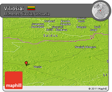 Physical Panoramic Map of Viliošiai
