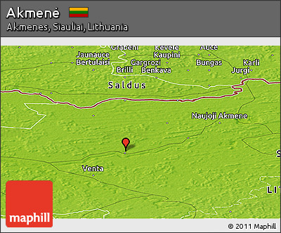 Physical Panoramic Map of Akmenė