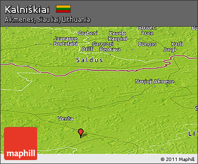 Physical Panoramic Map of Kalniškiai