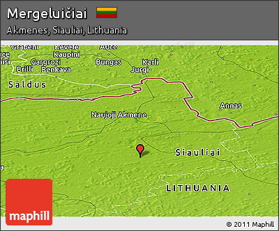 Physical Panoramic Map of Mergeluičiai