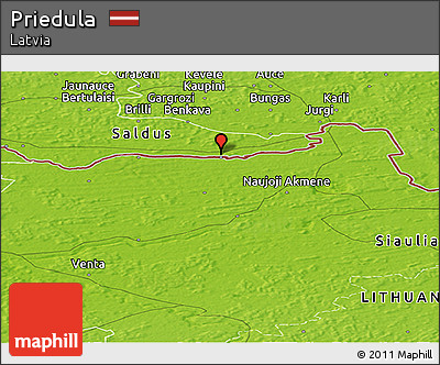 Physical Panoramic Map of Priedula