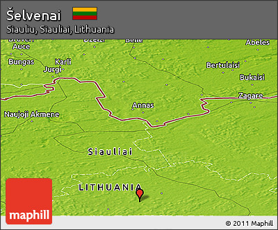 Physical Panoramic Map of Šelvenai