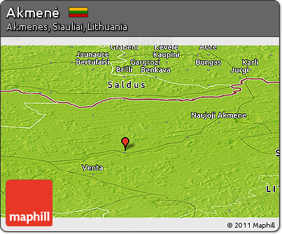 Physical Panoramic Map of Akmenė