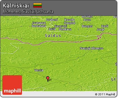 Physical Panoramic Map of Kalniškiai