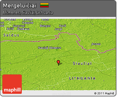 Physical Panoramic Map of Mergeluičiai