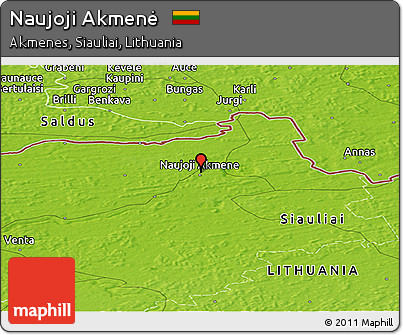 Physical Panoramic Map of Naujoji Akmenė