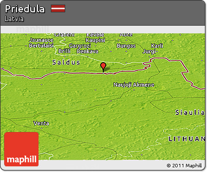 Physical Panoramic Map of Priedula