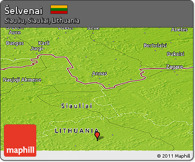 Physical Panoramic Map of Šelvenai