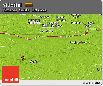 Physical Panoramic Map of Viliošiai