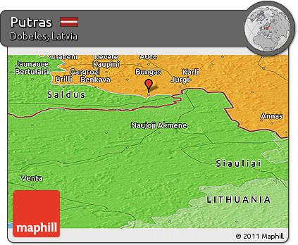 Political Panoramic Map of Putras