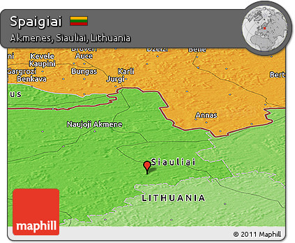 Political Panoramic Map of Spaigiai