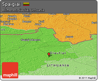 Political Panoramic Map of Spaigiai