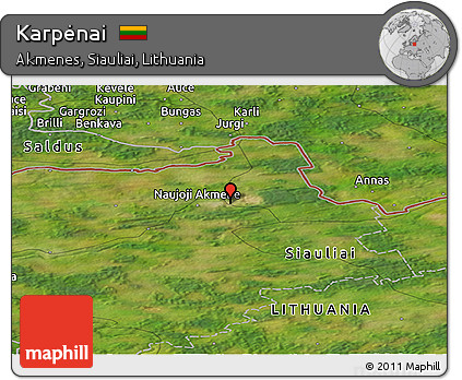 Satellite Panoramic Map of Karpėnai
