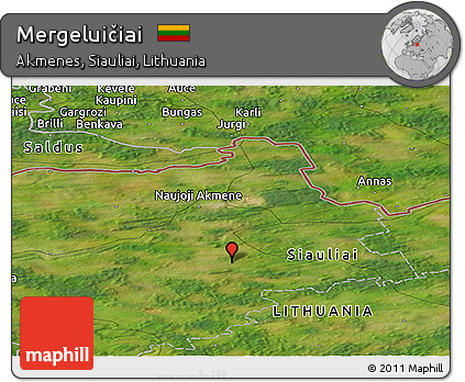 Satellite Panoramic Map of Mergeluičiai