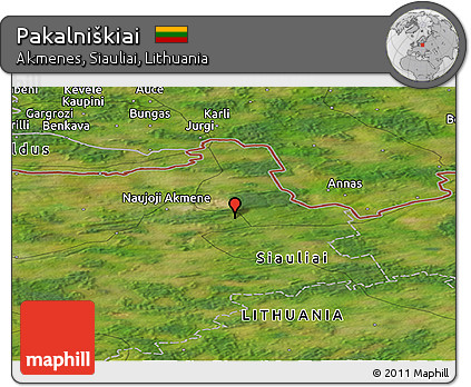 Satellite Panoramic Map of Pakalniškiai