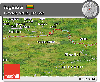Satellite Panoramic Map of Suginčiai