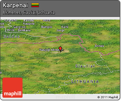 Satellite Panoramic Map of Karpėnai
