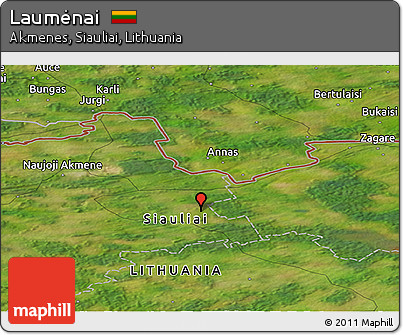 Satellite Panoramic Map of Laumėnai
