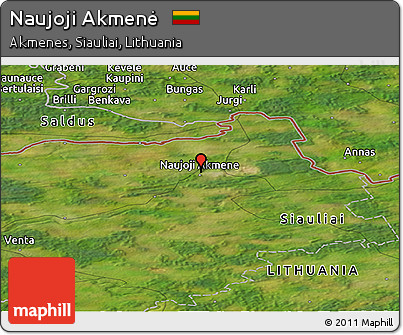 Satellite Panoramic Map of Naujoji Akmenė