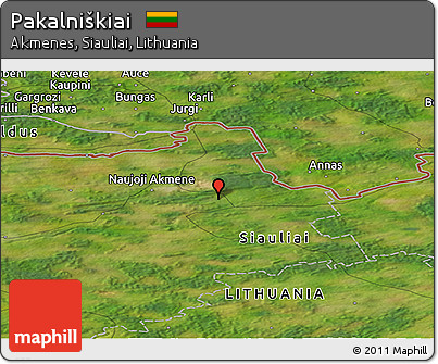 Satellite Panoramic Map of Pakalniškiai