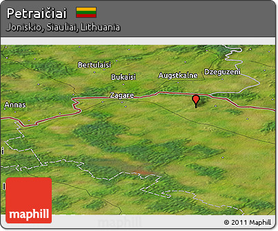 Satellite Panoramic Map of Petraičiai