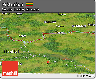 Satellite Panoramic Map of Piktuižiai