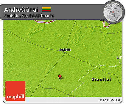 Physical 3D Map of Andrešiūnai