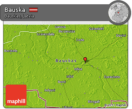 Physical 3D Map of Bauska