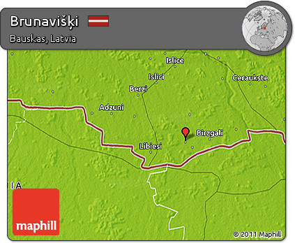 Physical 3D Map of Brunavišķi