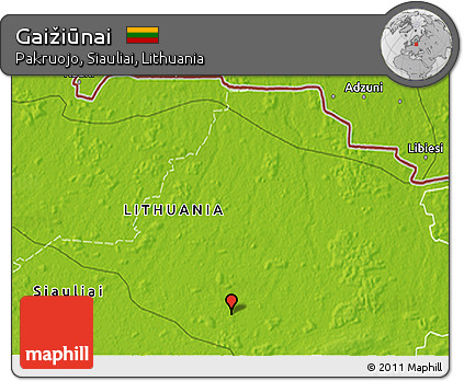 Physical 3D Map of Gaižiūnai