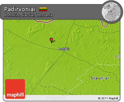 Physical 3D Map of Padirvoniai