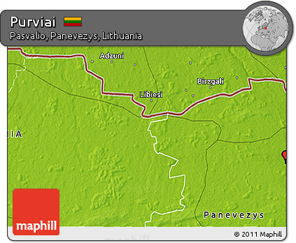 Physical 3D Map of Purviai