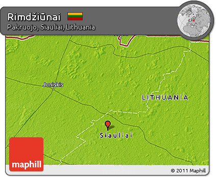 Physical 3D Map of Rimdžiūnai