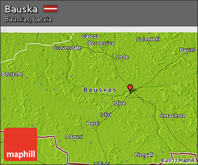 Physical 3D Map of Bauska