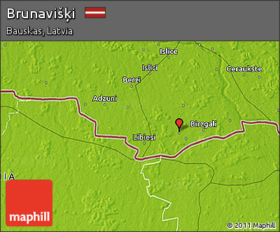 Physical 3D Map of Brunavišķi