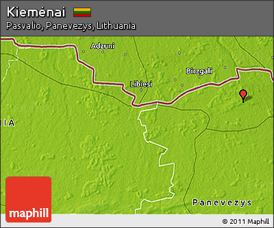 Physical 3D Map of Kiemėnai
