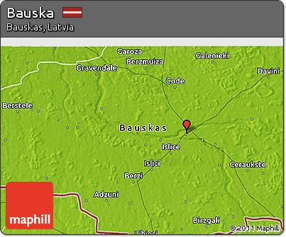 Physical 3D Map of Bauska
