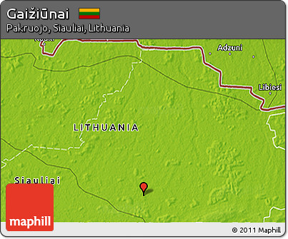 Physical 3D Map of Gaižiūnai