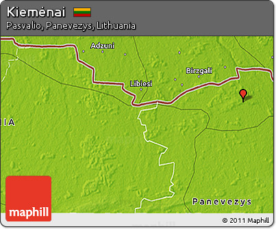 Physical 3D Map of Kiemėnai