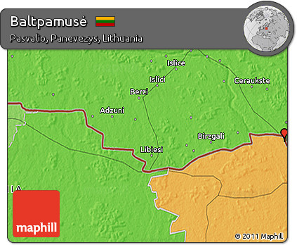 Political 3D Map of Baltpamusė