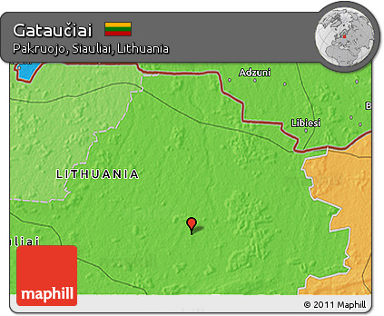 Political 3D Map of Gataučiai