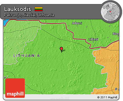 Political 3D Map of Lauksodis
