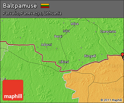 Political 3D Map of Baltpamusė