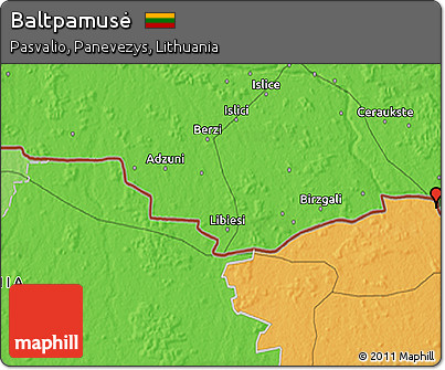 Political 3D Map of Baltpamusė