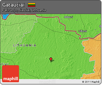 Political 3D Map of Gataučiai