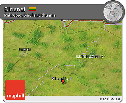 Satellite 3D Map of Binėnai