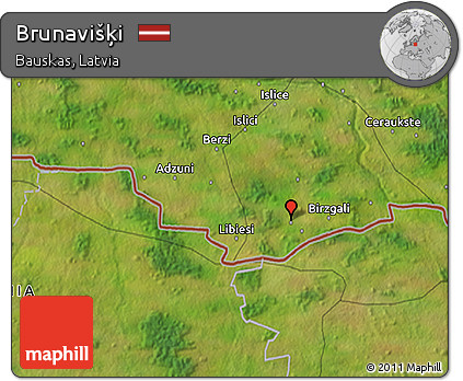 Satellite 3D Map of Brunavišķi