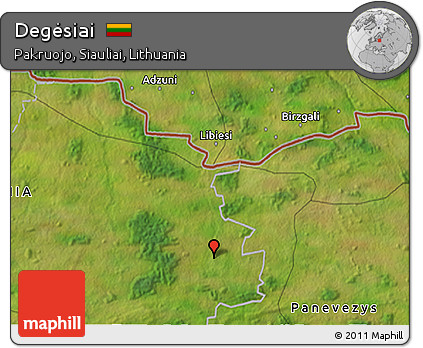 Satellite 3D Map of Degėsiai